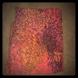 Pink peacock scarf
